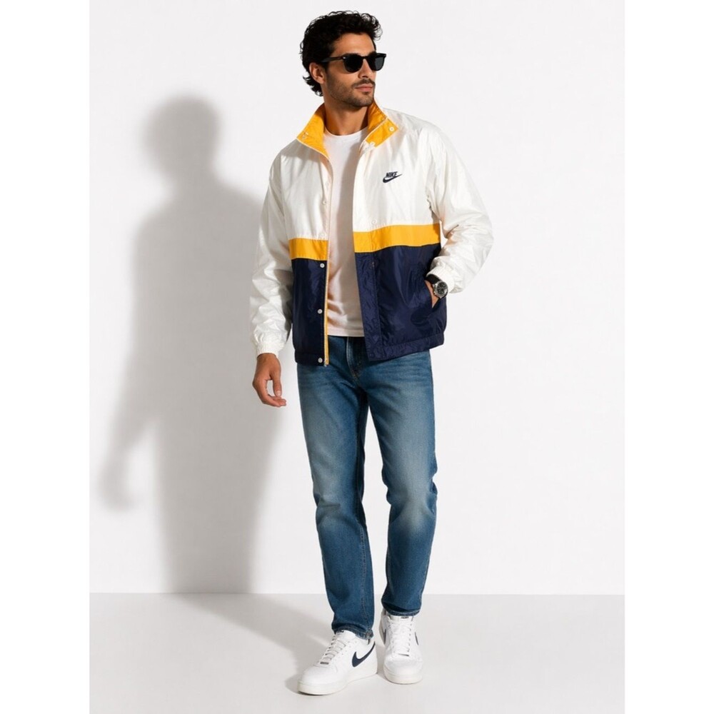 Nike Windbreaker Jacket Mens Colorblock Full Zip Lightweight Vintage 90s